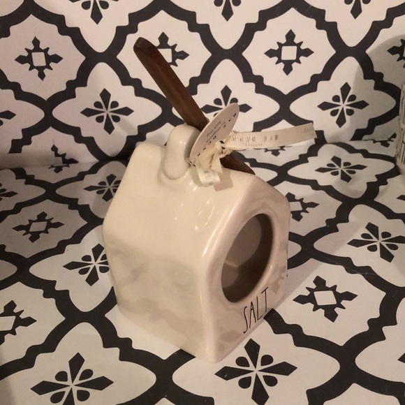 Rae Dunn SALT Cellar Birdhouse with Wooden Spoon - Picture 4 of 4